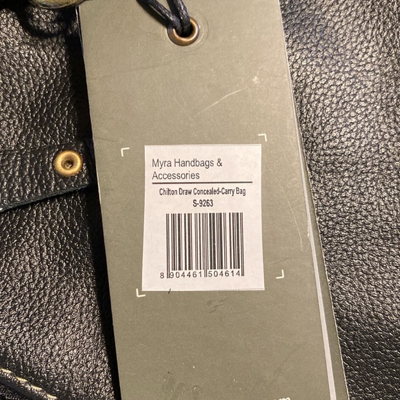 NWT Myra Bag Fringed Concealed-Carry Leather Bag in black and white. - Picture 14 of 14